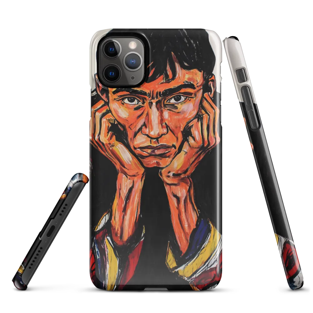 Contemplative Intensity: An Expressionist Portrait | Phone Case |  11 Pro Max | Snap Case | Glossy