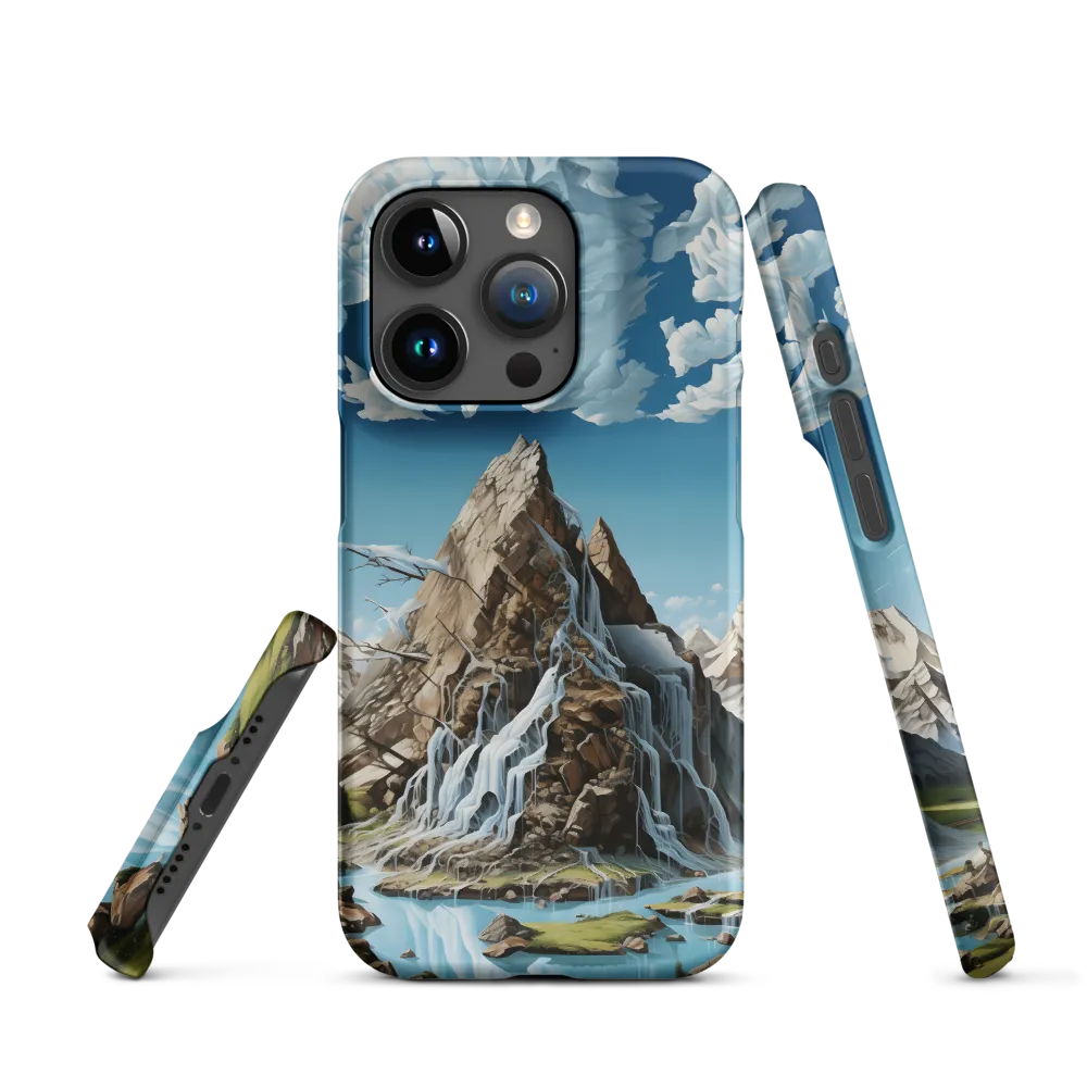 Majestic Cascade: A Mountain Masterpiece | Phone Case |  15 Pro | Snap Case | Matte