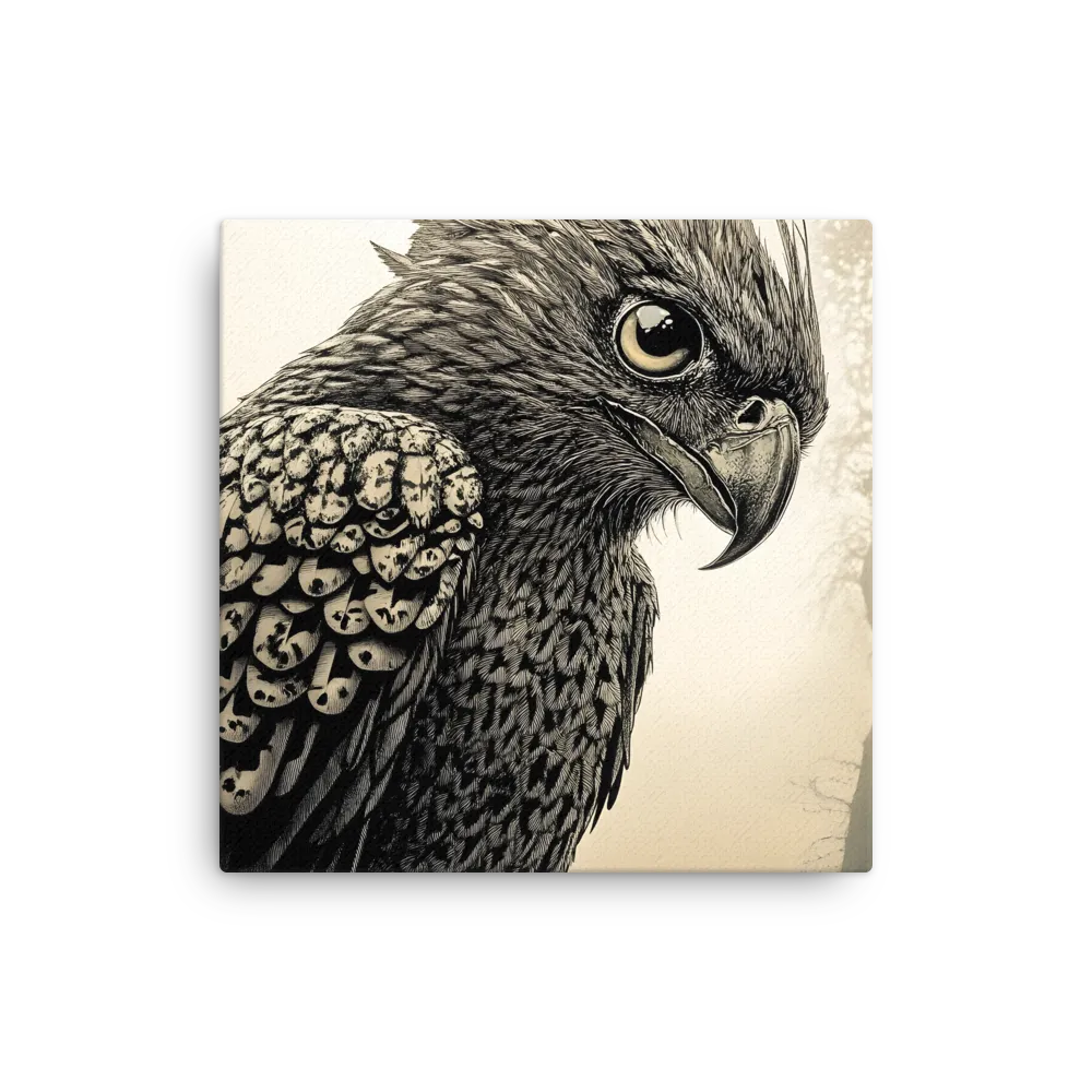Majestic Owl in Detail | Thin Canvas | 16″×16″