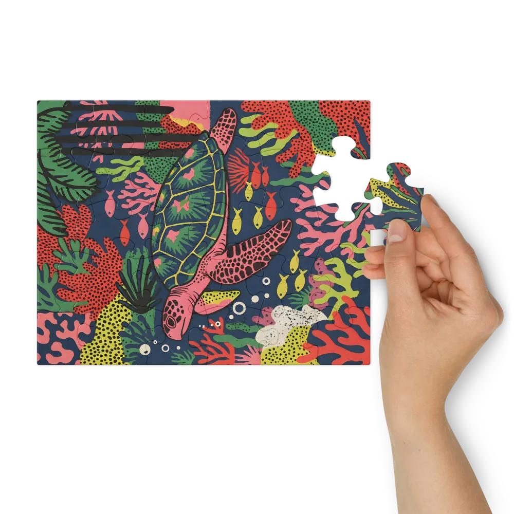 Coral Reef Turtle 
 Jigsaw Puzzle in Tin Box
