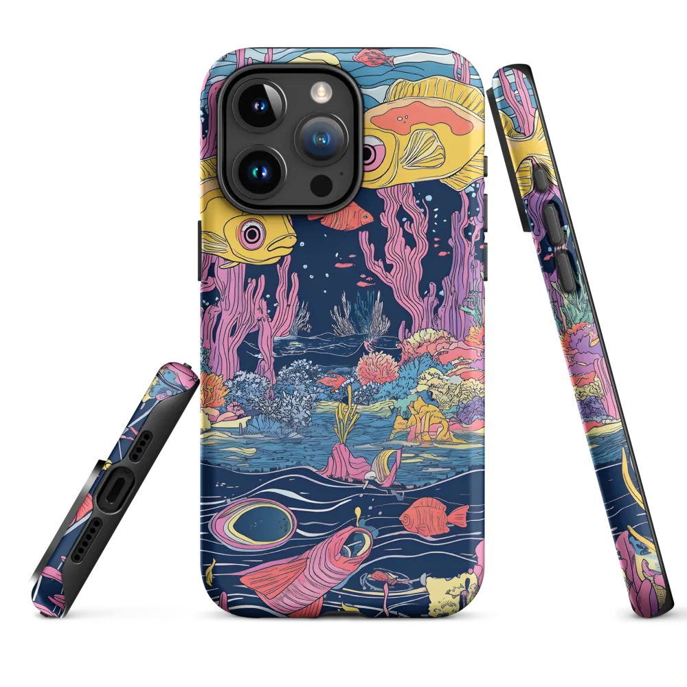 Underwater Dreamscape: A Playful Encounter | Phone Case |  15 Pro Max | Tough Case | Matte