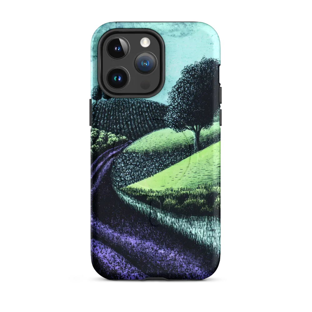 Winding Serenity: A Modern Landscape | Phone Case |  14 Pro Max | MagSafe® Tough Case | Matte