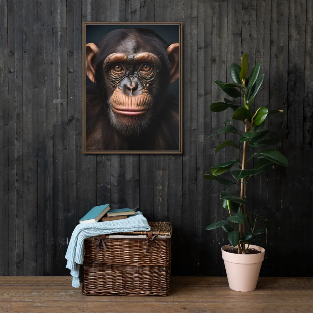 Whispers of Curiosity | Canvas with Brown Frame | 24″×32″
