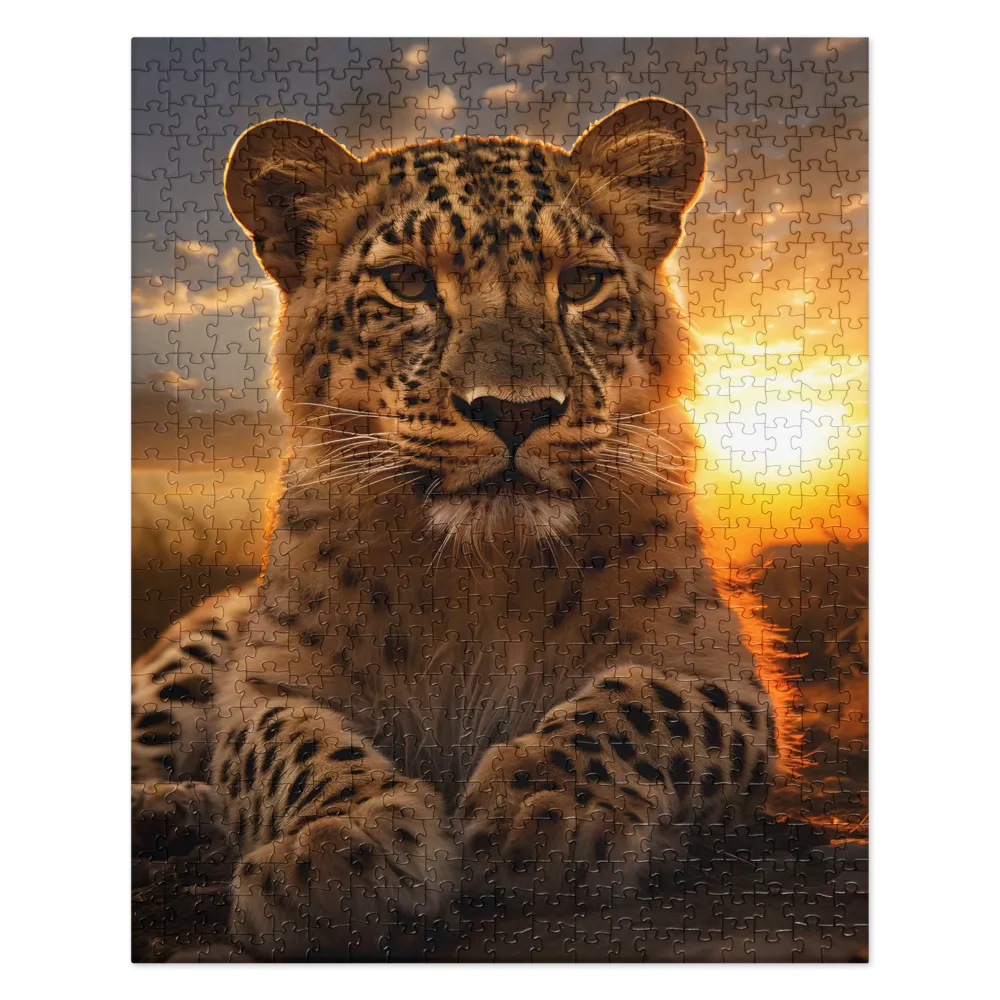 Regal Presence: The Leopard at Sunset | Jigsaw Puzzle | 520 pieces