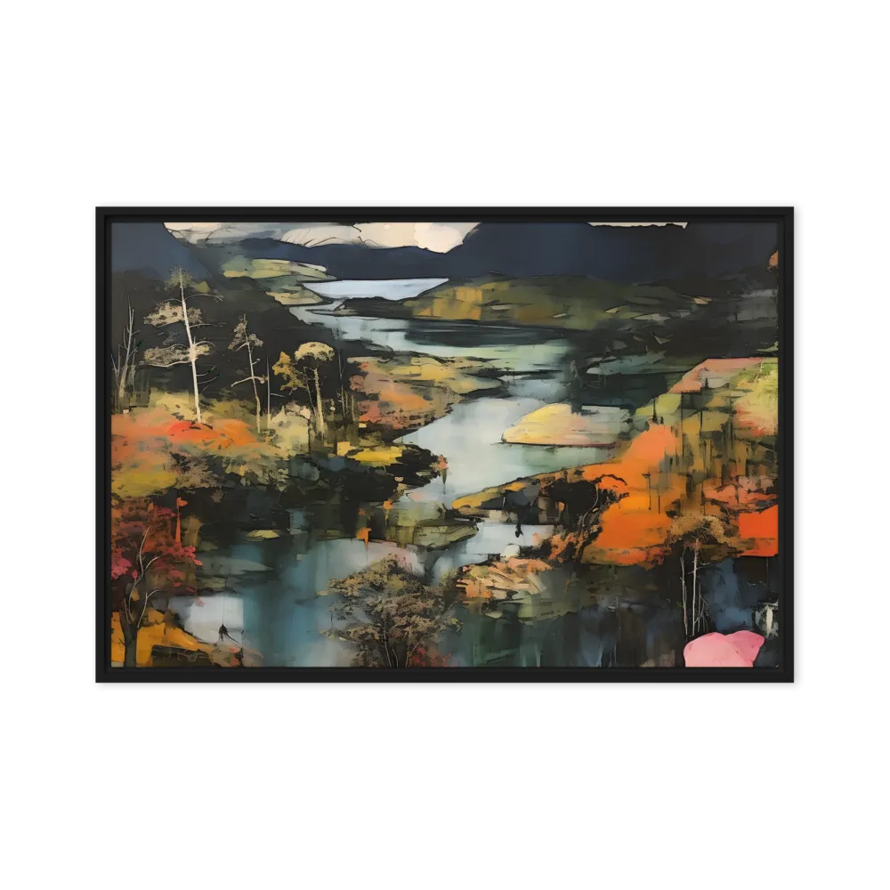 Harmony of Nature: An Abstract Journey | Canvas with Black Frame | 24″×36″