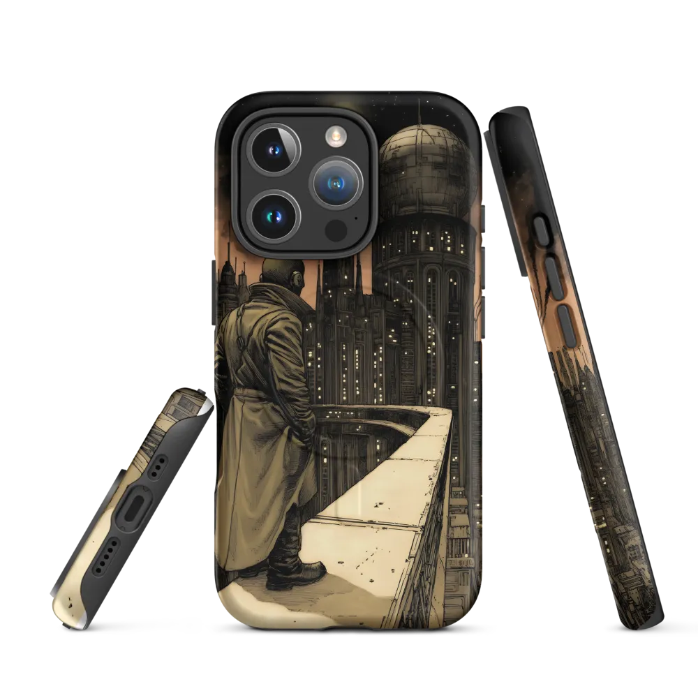 A Contemplative Gaze Over the Futuristic Metropolis | Phone Case |  16 Pro | MagSafe® Tough Case | Matte