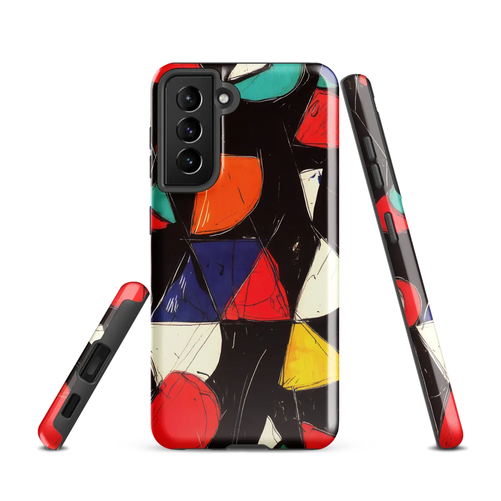 Vibrant Geometric Symphony | Phone Case |  S21 | Tough Case | Glossy