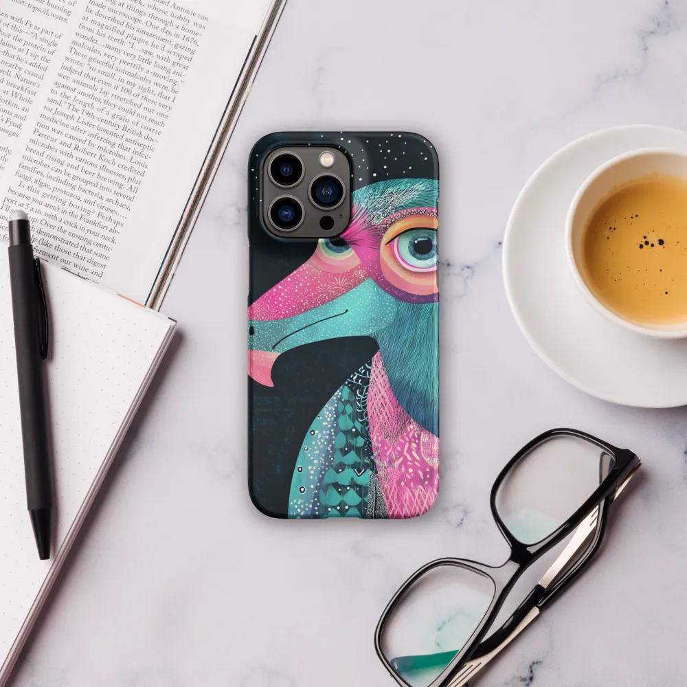 Layered Vulture Portrait in Teal and Magenta