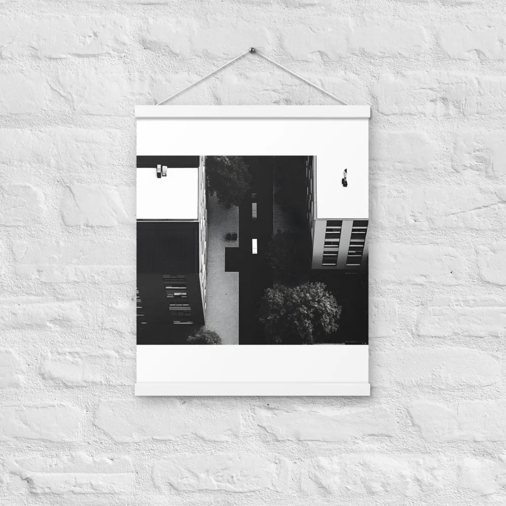 Urban Serenity from Above | Poster With White Wood Hanger | 16″×20″