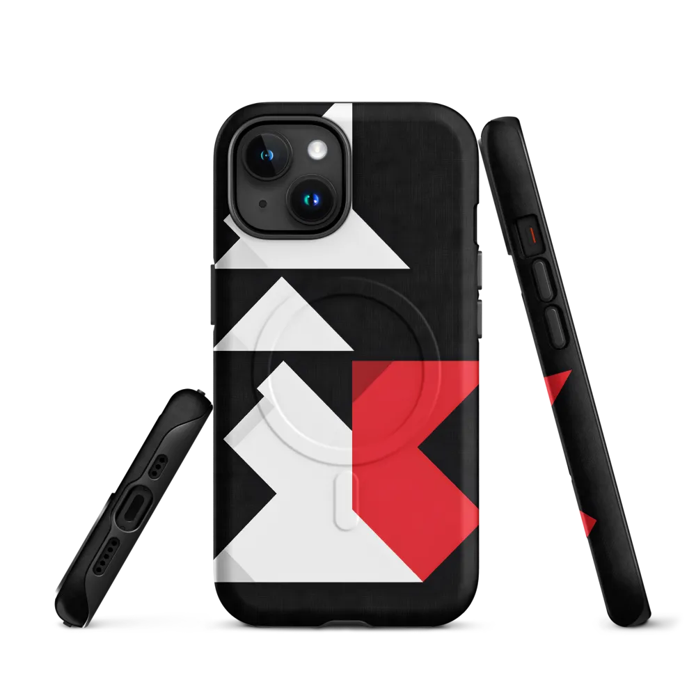 Geometric Symphony in Contrast | Phone Case |  15 | MagSafe® Tough Case | Matte