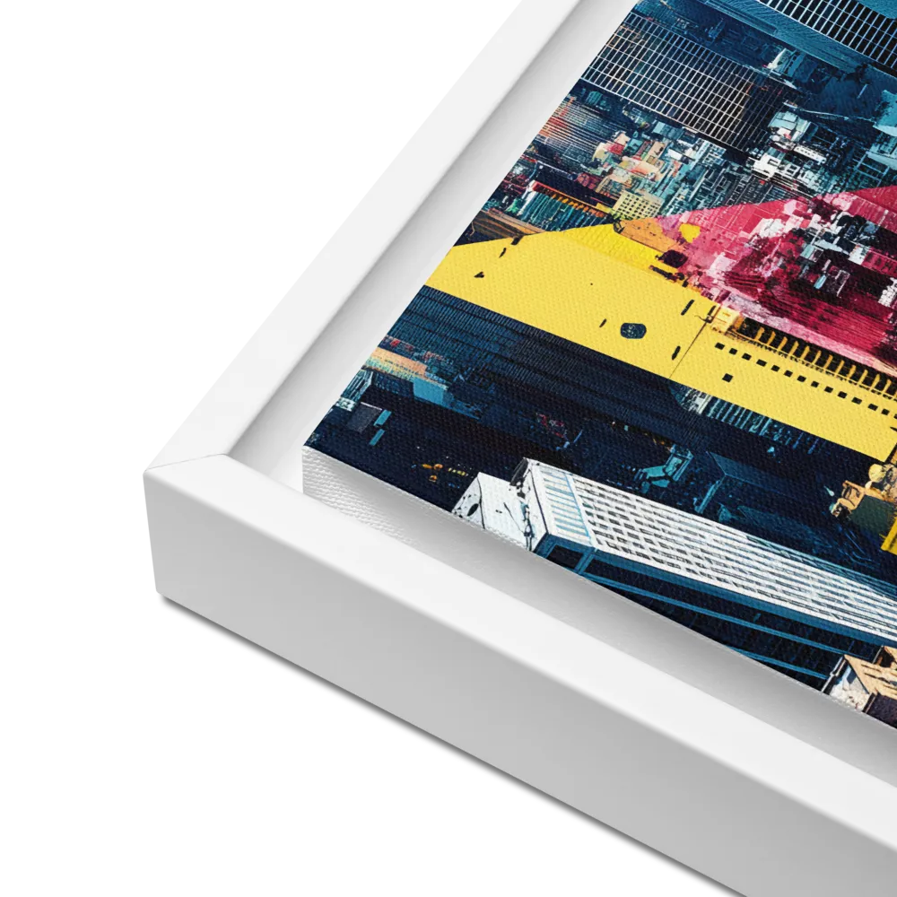 Dynamic Urban Symphony | Canvas with White Frame | 12″×12″