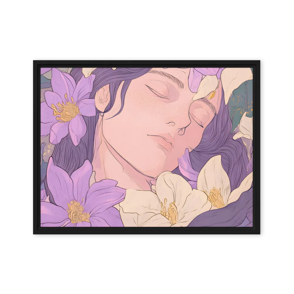 Harmony in Bloom | Canvas with Black Frame | 18″×24″
