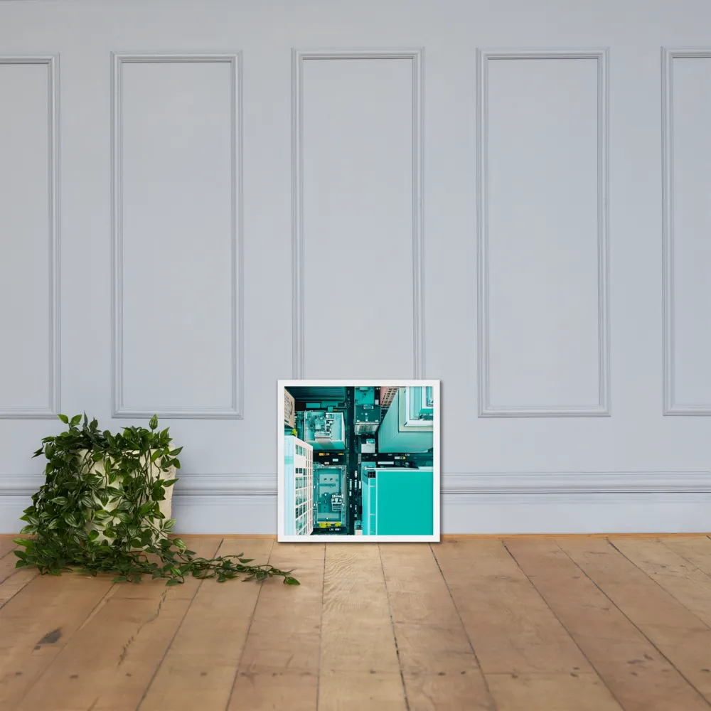 Urban Geometry: Aerial Perspective | Poster with White Frame | 18″×18″