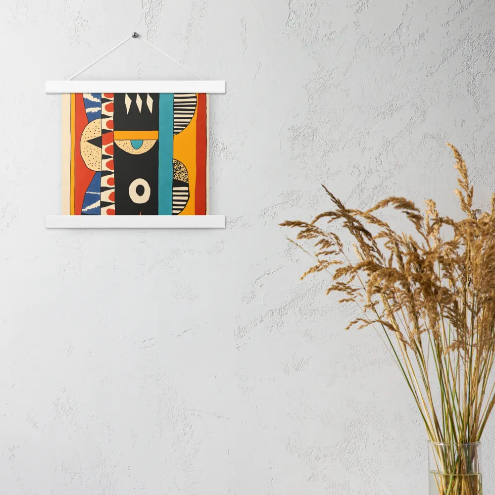 Playful Geometry: A Modern Abstract Exploration | Poster With White Wood Hanger | 10″×10″