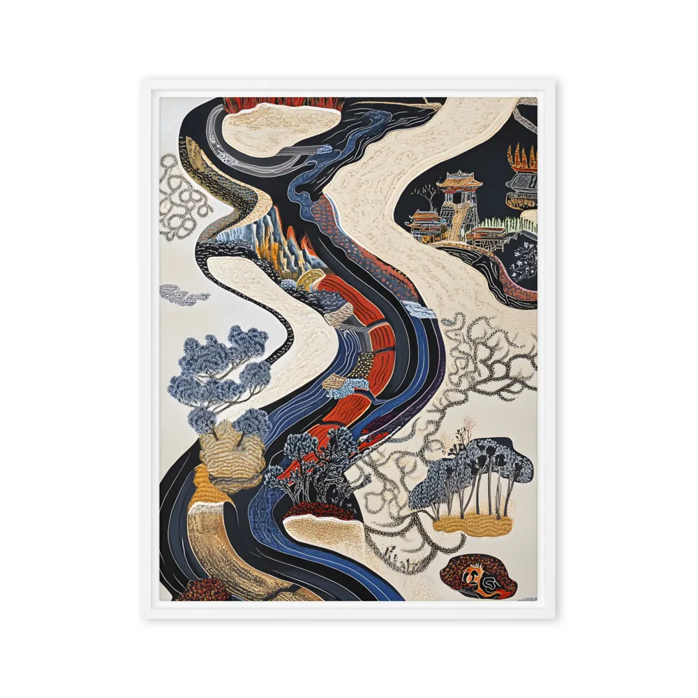 Flow of Tranquility | Canvas with White Frame | 24″×32″