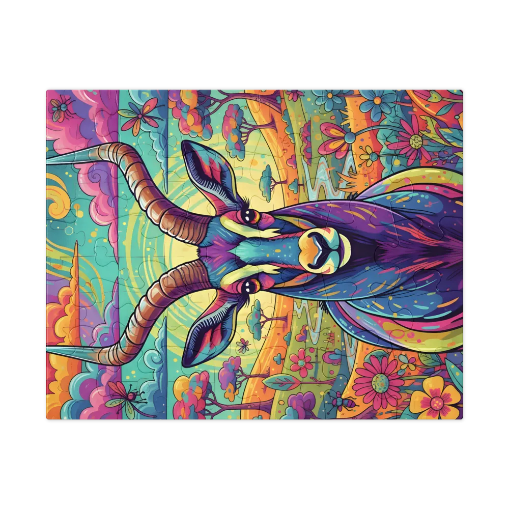 Prismatic Antelope 
 Jigsaw Puzzle in Tin Box