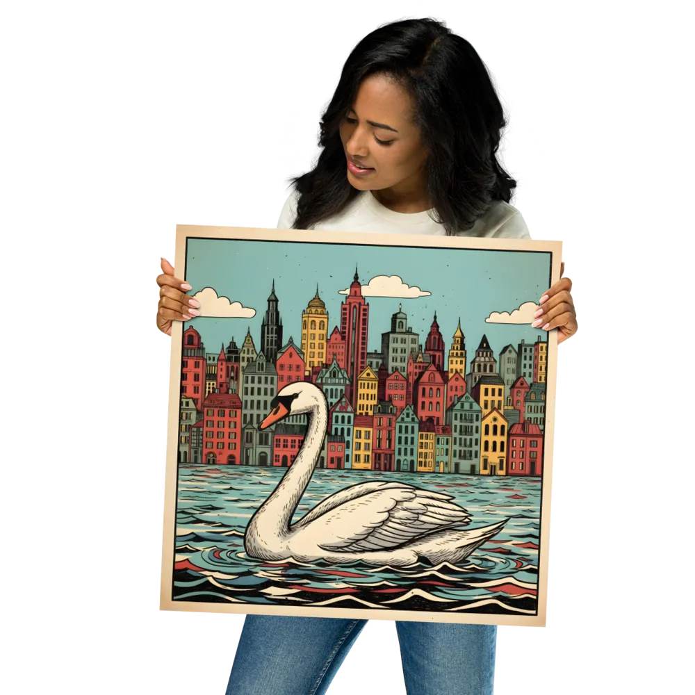 Swan in the City 
 Poster | 18″x 18″
