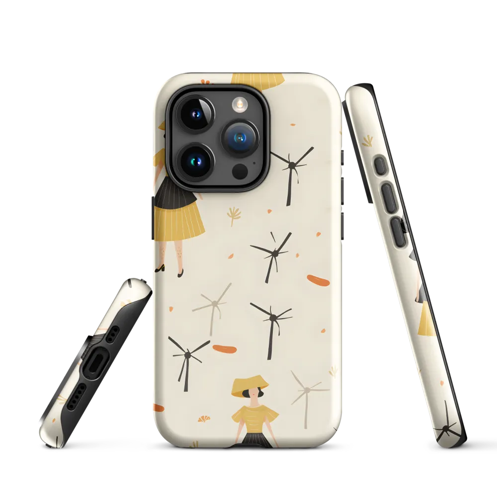 Whimsical Patterns of Nature and Femininity | Phone Case |  15 Pro | Tough Case | Glossy