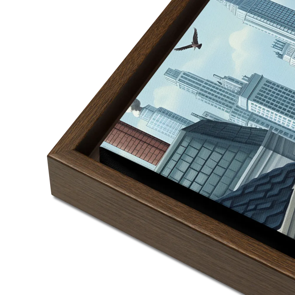 Urban Symphony | Canvas with Brown Frame | 16″×16″