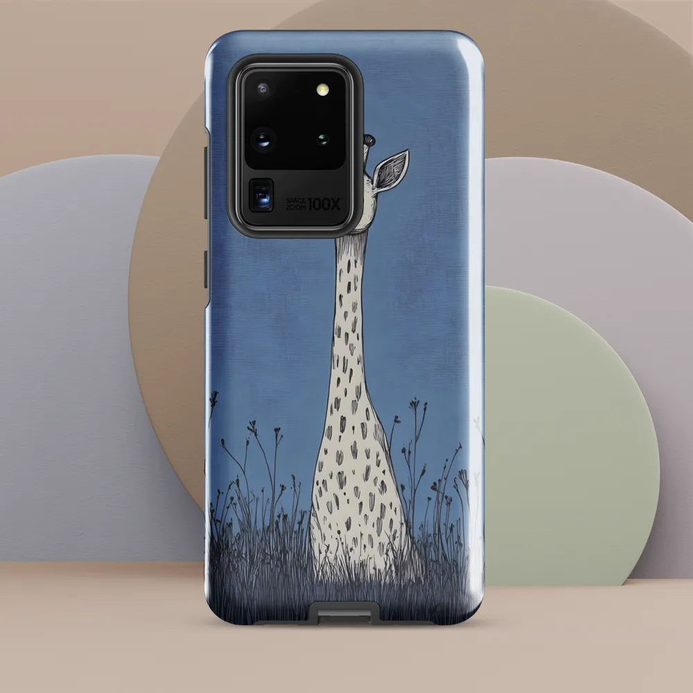 Whimsical Giraffe in Blue