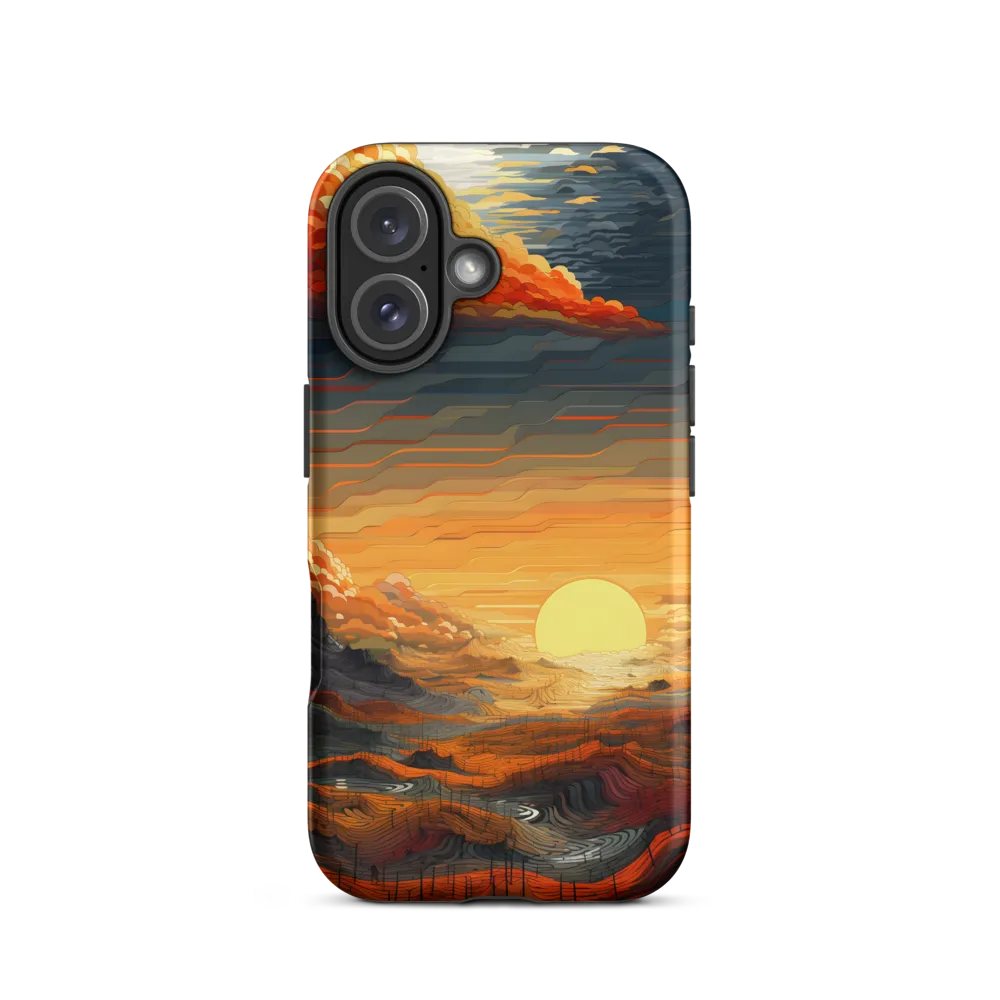 Ethereal Sunset: A Serene Landscape in Flowing Forms