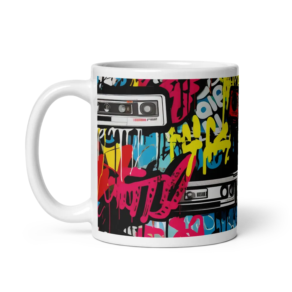 Urban Nostalgia: A Retro Cassette Explosion | Mugs | Multiple Sizes & Colors