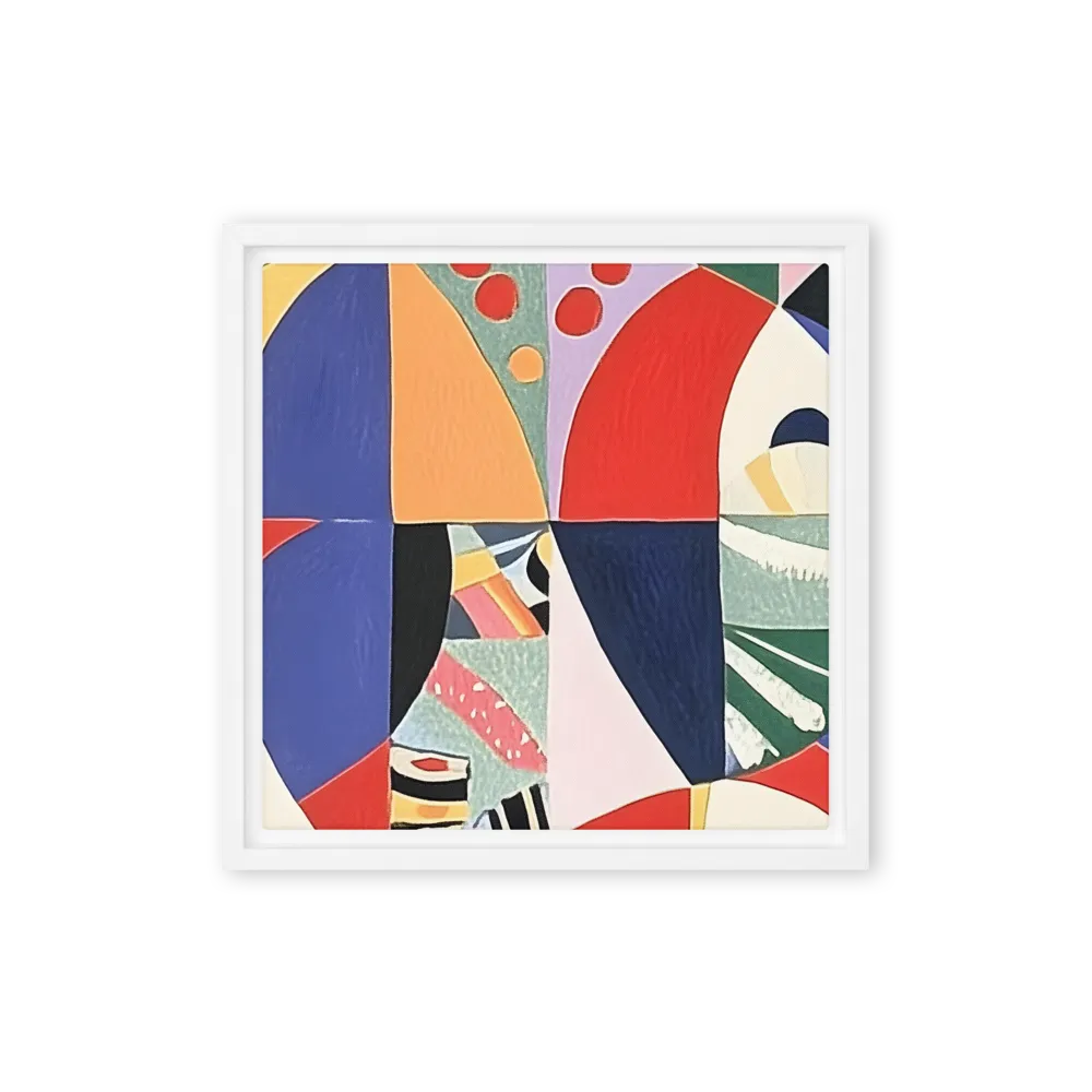 Dynamic Mosaic Symmetry | Canvas with White Frame | 12″×12″