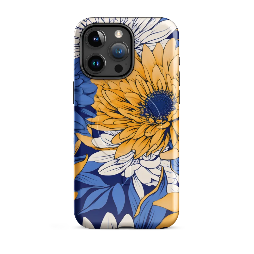 Floral Harmony in Blue and Yellow