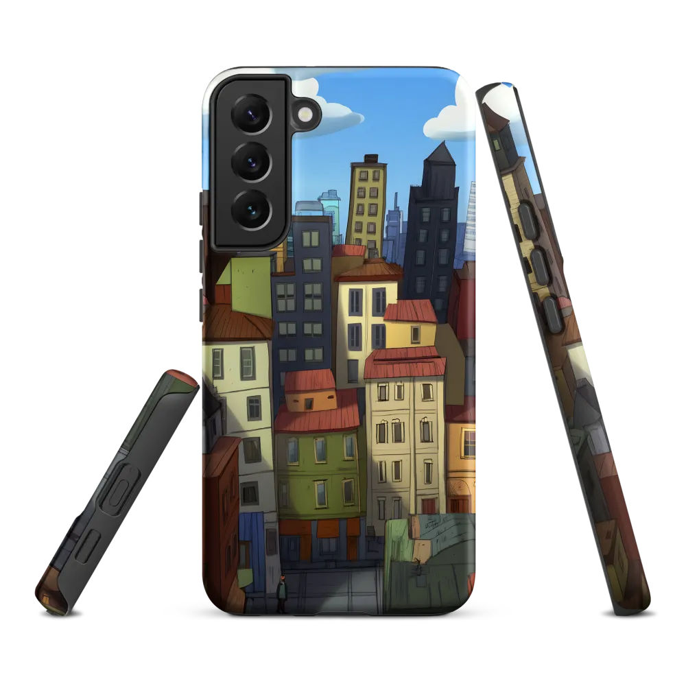 Urban Symphony: A Colorful Cityscape | Phone Case |  S22 Plus | Tough Case | Matte