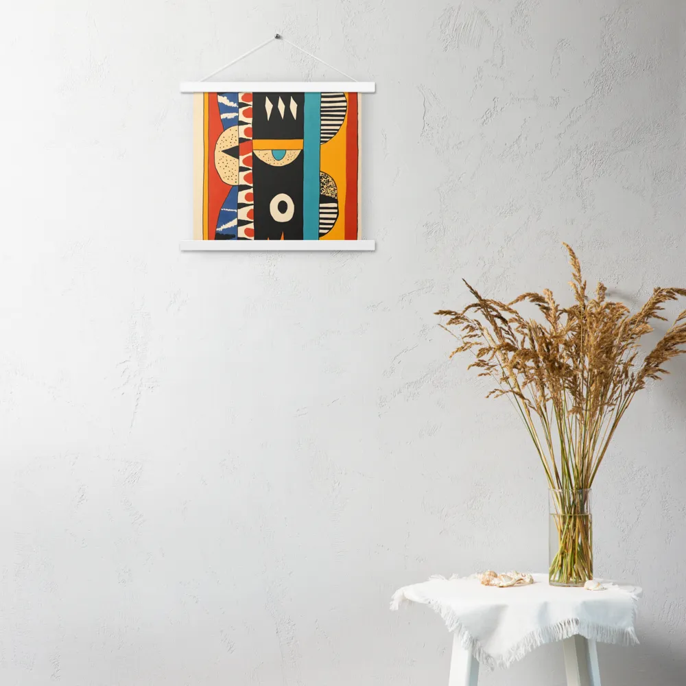 Playful Geometry: A Modern Abstract Exploration | Poster With White Wood Hanger | 14″×14″