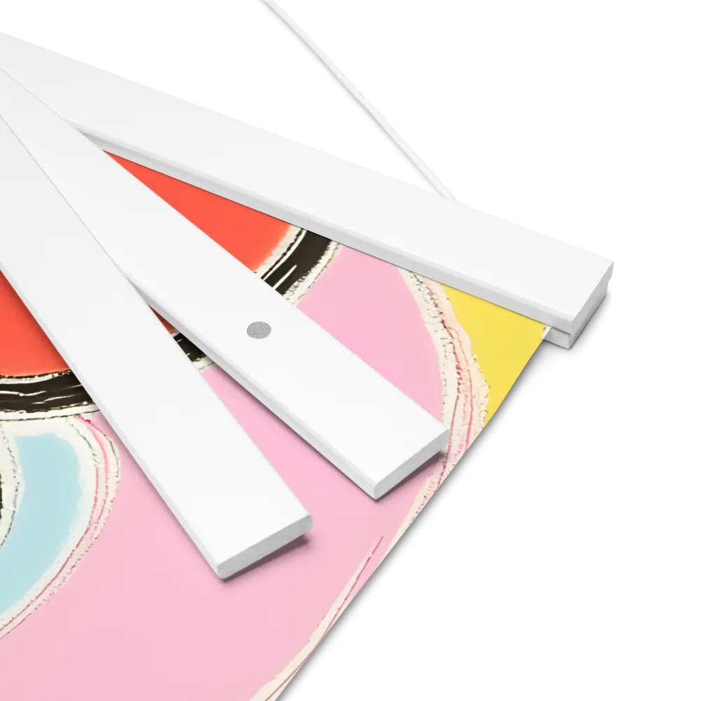 Whimsical Portrait in Colorful Abstraction | Poster With White Wood Hanger | 16″×16″