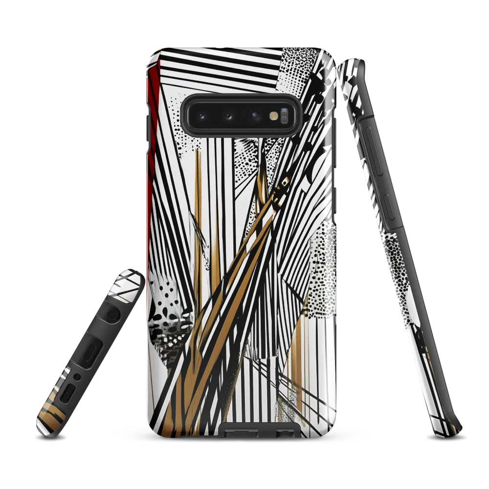 Dynamic Stripes: An Abstract Journey | Phone Case |  S10 Plus | Tough Case | Glossy