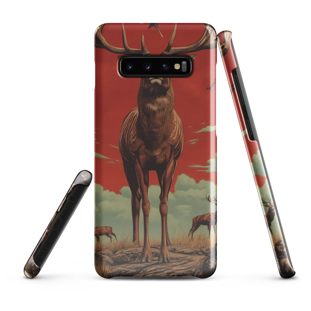 Majesty in Red: The Stalwart Stag | Phone Case |  S10 Plus | Snap Case | Glossy