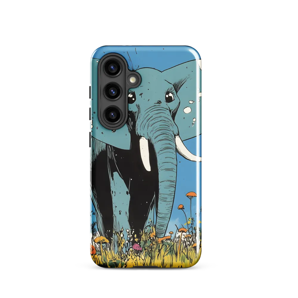 Whimsical Blue Elephant in Bloom