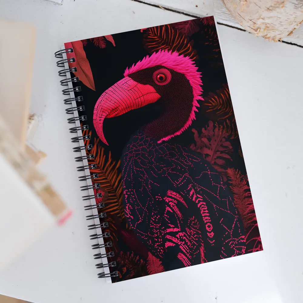 Tropical Echoes: A Modern Avian Portrait | Spiral Notebook