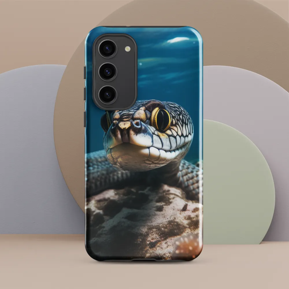 Underwater Majesty: The Serpent's Gaze | Phone Case |  S23 Plus | Tough Case | Glossy