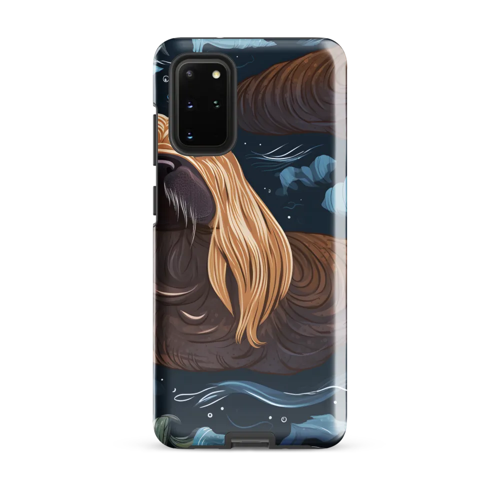 Whimsical Walruses in Deep Blue