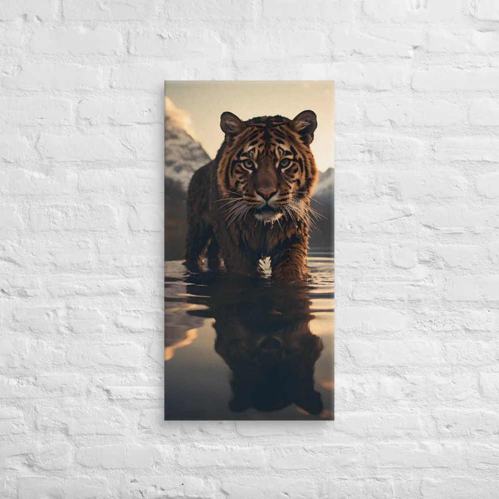 Majestic Reflection: The Tiger's Domain | Canvas | 16″×32″