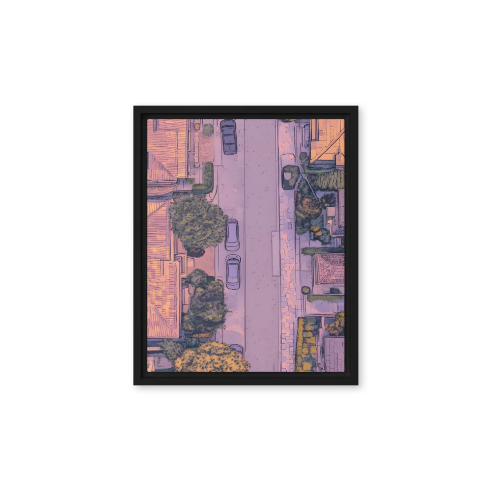 Aerial Serenity: Suburban Oasis | Canvas with Black Frame | 11″×14″