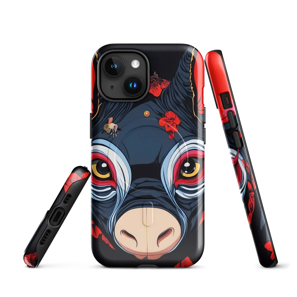Mystical Bull with Floral Motifs