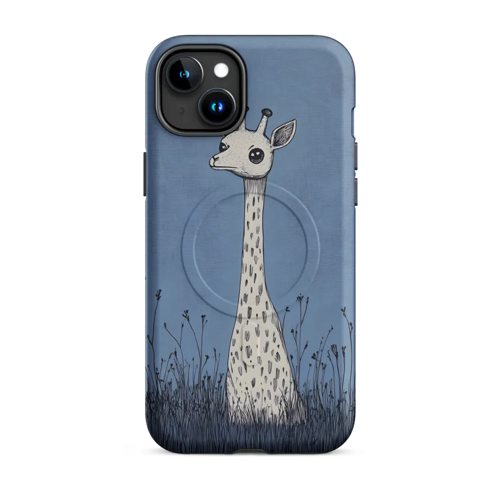 Whimsical Giraffe in Blue