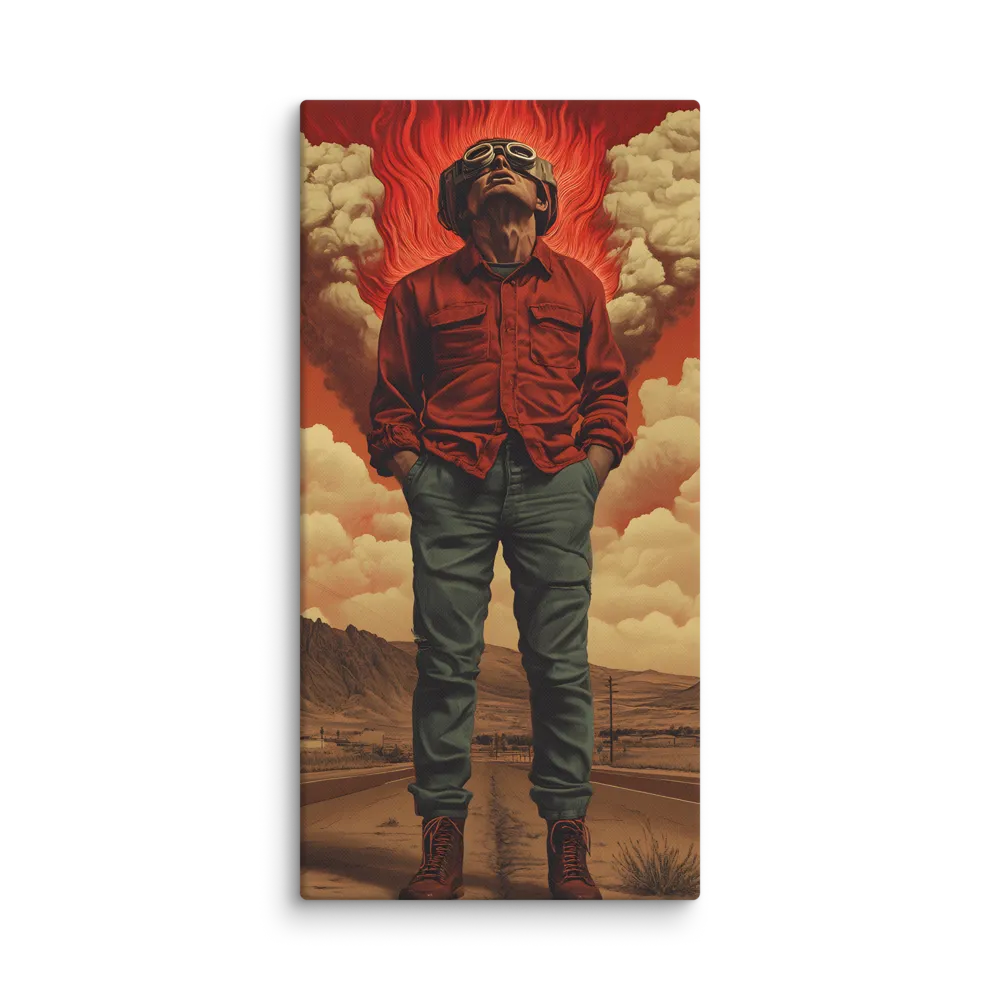Defiant Spirit in a Surreal Landscape | Canvas | 30″×60″