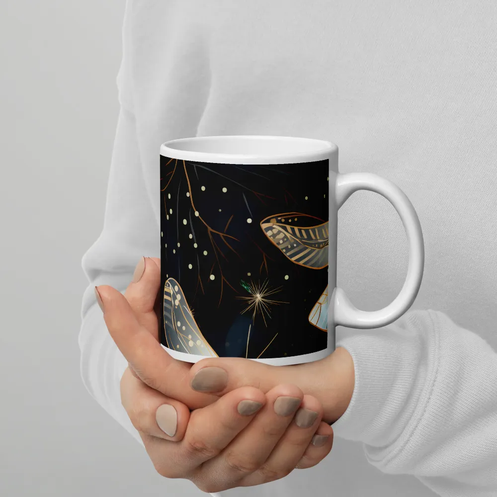 Ethereal Dance: Dragonflies in a Midnight Garden | Mugs | Multiple Sizes & Colors