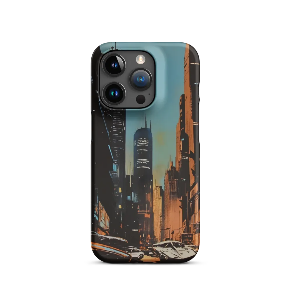 Futuristic Cityscape in Blue and Orange