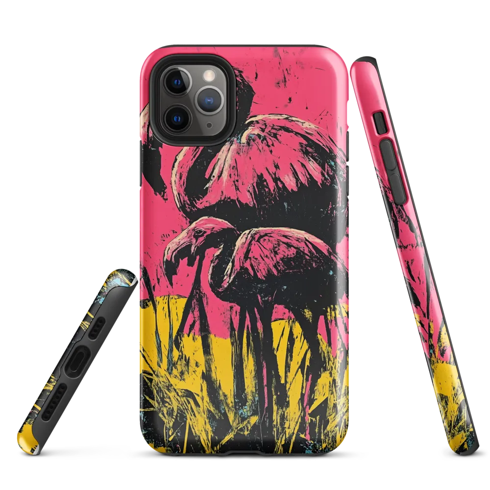 Flamingo Duet: A Pop Art Expression | Phone Case |  11 Pro Max | Tough Case | Glossy