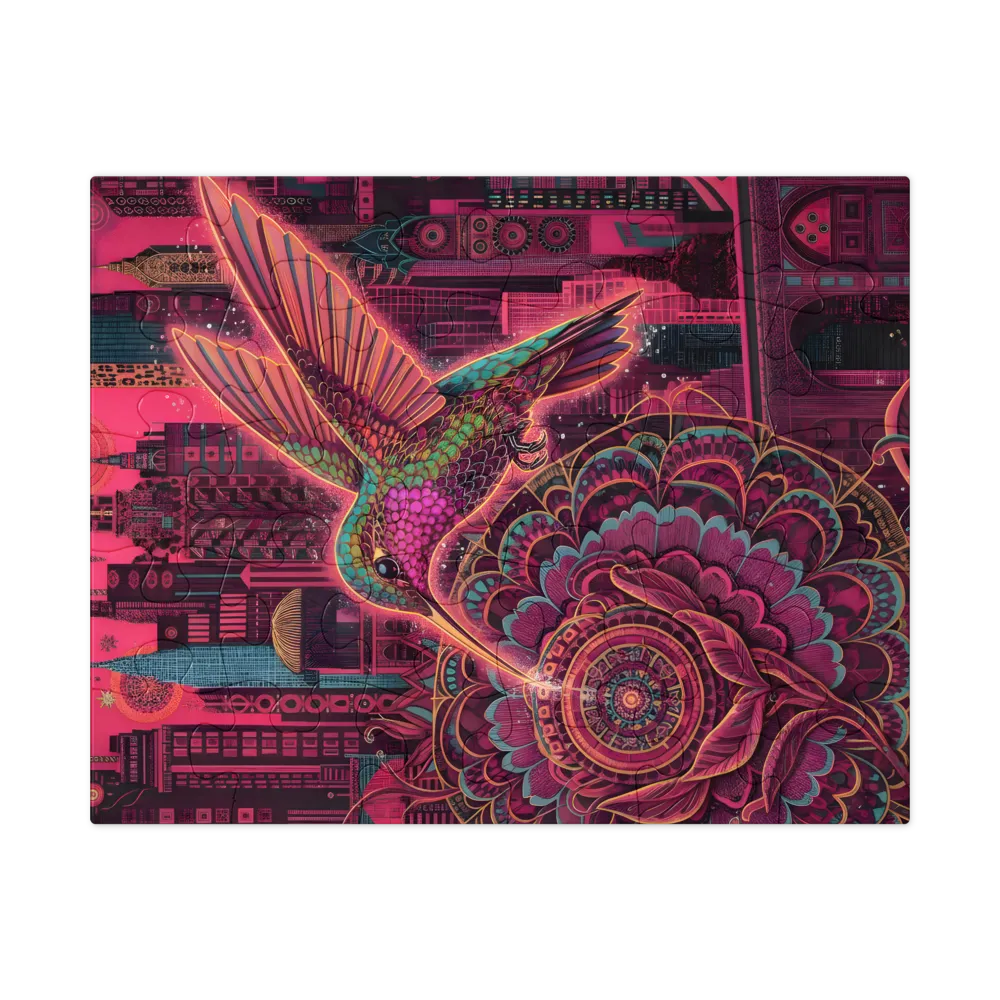 Mandala Hummingbird 
 Jigsaw Puzzle in Tin Box