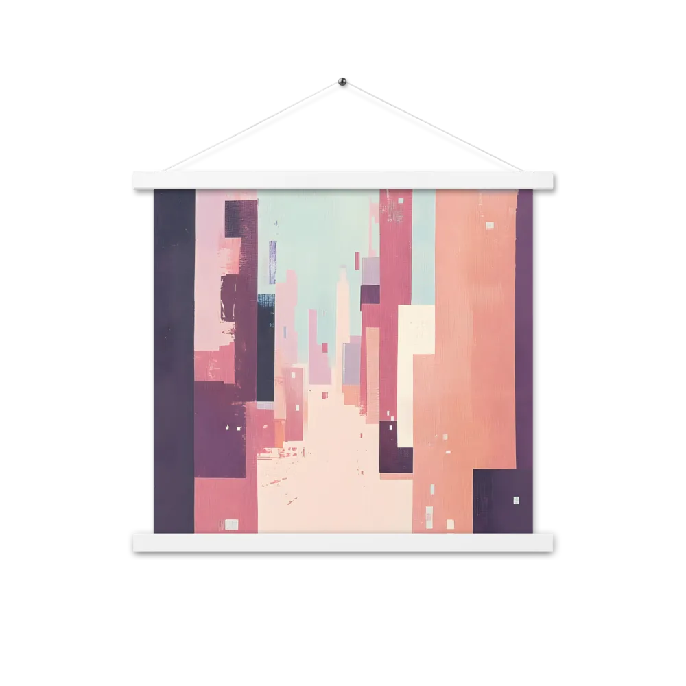 Tranquil Cityscape | Poster With White Wood Hanger | 18″×18″