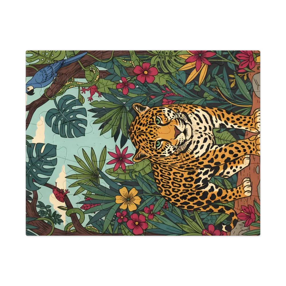 Watchful Jaguar 
 Jigsaw Puzzle in Tin Box