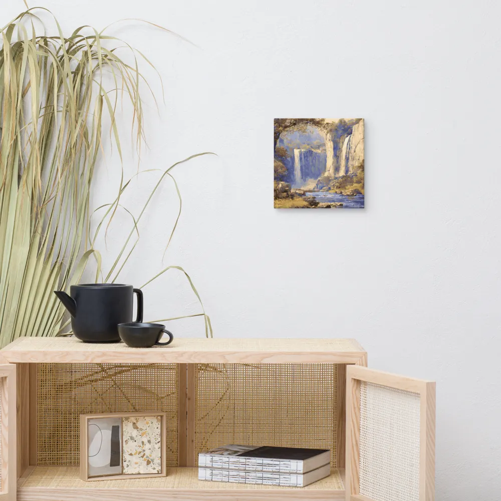 Blue-Gold Waterfall 
 Canvas | 10″x 10″