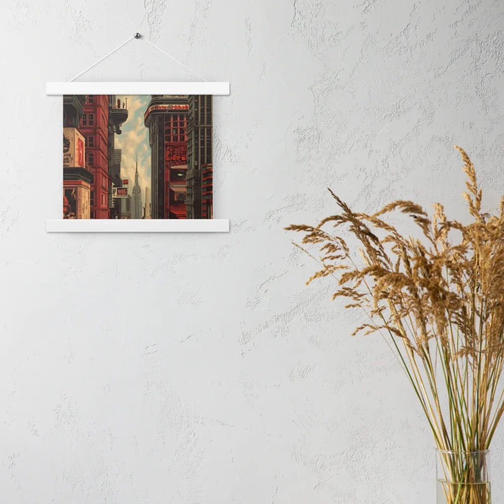 A Glimpse of Tomorrow: Urban Ambition | Poster With White Wood Hanger | 10″×10″